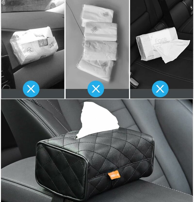 Leather Backseat and Central Console Tissue Holder