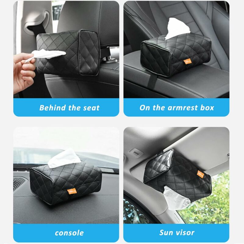 Leather Backseat and Central Console Tissue Holder