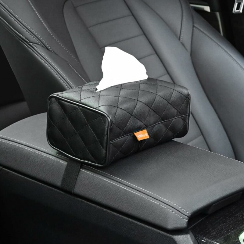 Leather Backseat and Central Console Tissue Holder