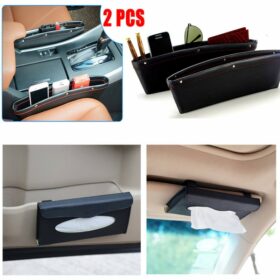 Leather Catch Caddy And Leather Tissue Box