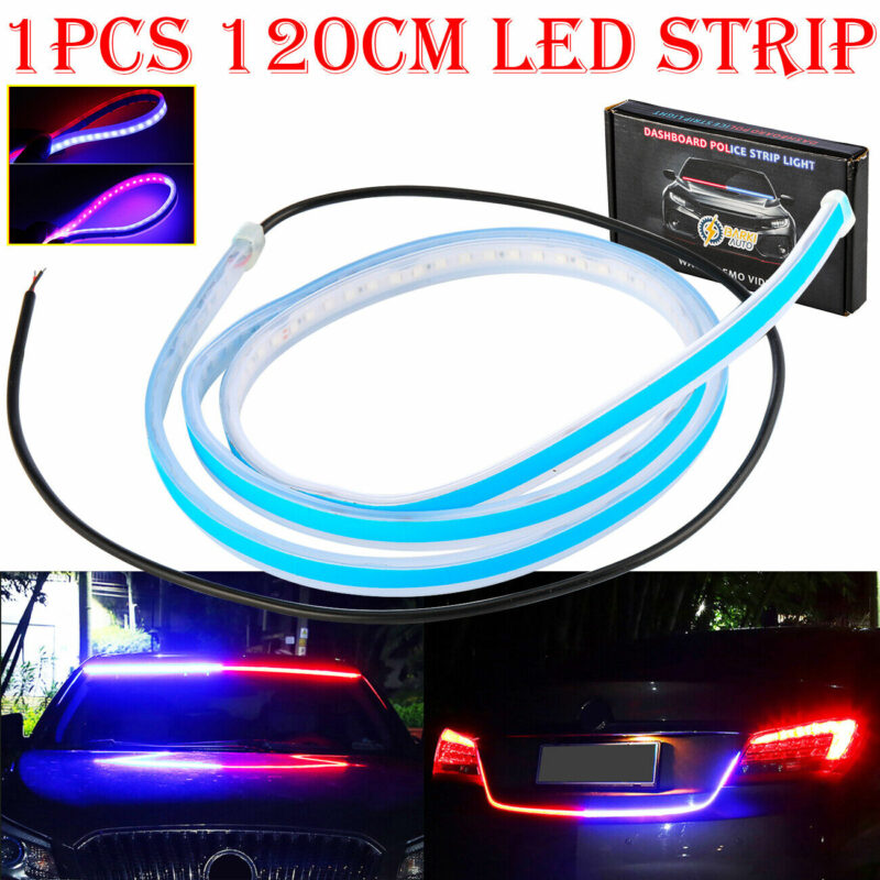 Red Blue Flexible Car Dashboard Police Strip Light Emergency SOS 1