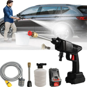 Wireless High Pressure Car Washer Gun | 21V Cordless Portable Car Washer Gun Suitable for Washing Cars, Watering Flowers, Cleaning Floors, solar panels etc