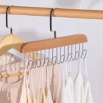 clothes organizer hanger wooden 8 hooks