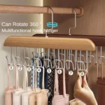 multifunctional closet hanger wooden 8 hooks
