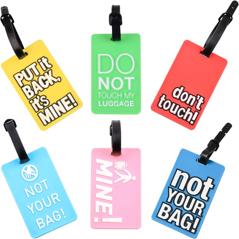 Secure Suitcase Luggage Tags 1pc Colorful Flexible PVC Travel ID Labels Name Card Holder1