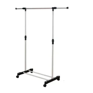 adjustable height garment rack single pole
