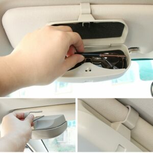Car Sun Shade Sunglasses Holder Storage Box- Multi