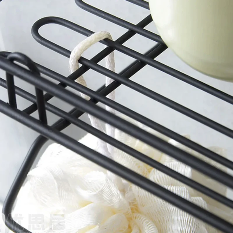 wall caddy with hooks and storage shelf