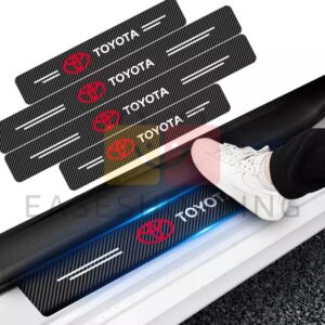 4-Piece Carbon Fiber Car Door Protection Stickers – Anti-Scratch and Anti-Stepping Guards