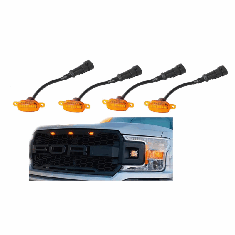 Car Amber LED Front Grill Lights 2