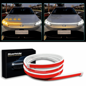 Dynamic White & Amber LED Car Hood Strip Lights – 12V