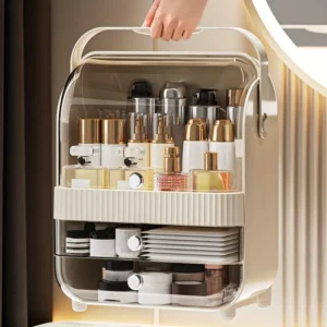 door‑style acrylic makeup storage organizer