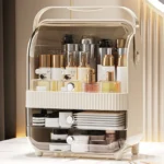 acrylic makeup organizer transparent door design