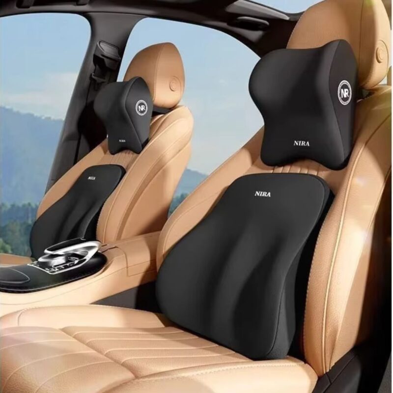 Car Lumbar Seat Cushion – Extra Large Ergonomic Back Support Pillow for Comfortable Driving Office Use 2