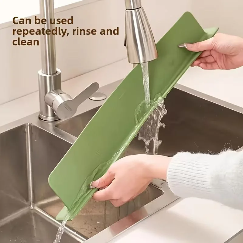 Silicone Sink Water Splash Guard – Flexible Countertop Barrier for Kitchen & Bathroom