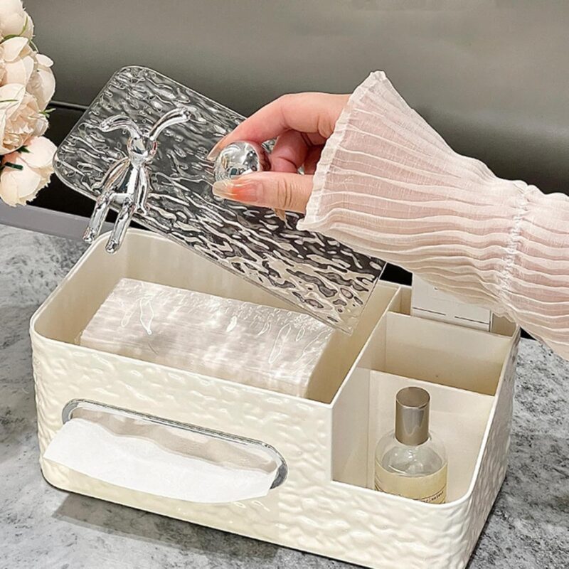 decorative ceramic rabbit tissue container