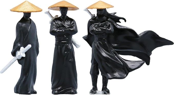 3pcs Mini Samurai Statue Set