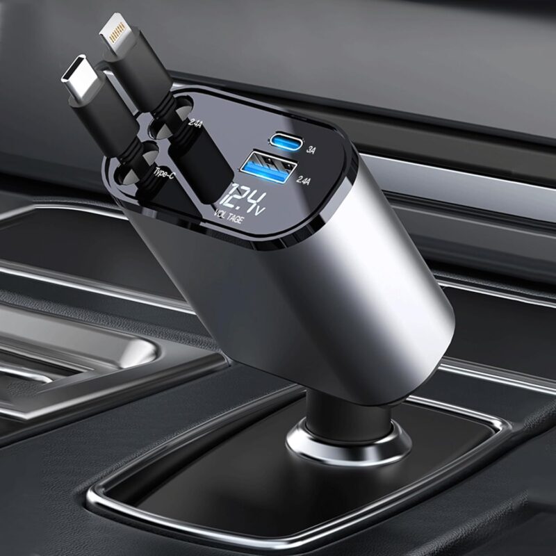 4-in-1 Retractable Car Charger
