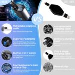retractable multi USB car charger cable