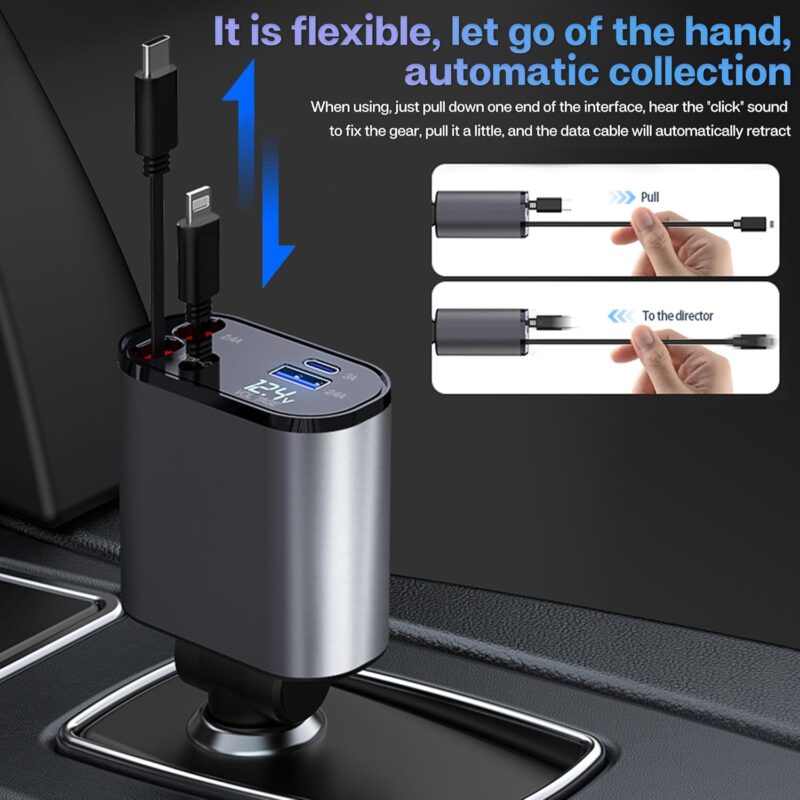 universal car charger retractable cable