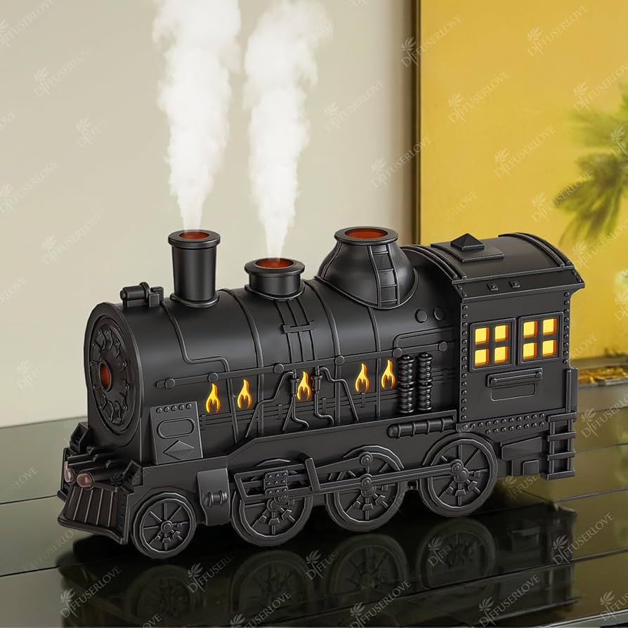 Black Train Diffuser – 3-in-1 Steam Humidifier & Aroma Mist Device ...