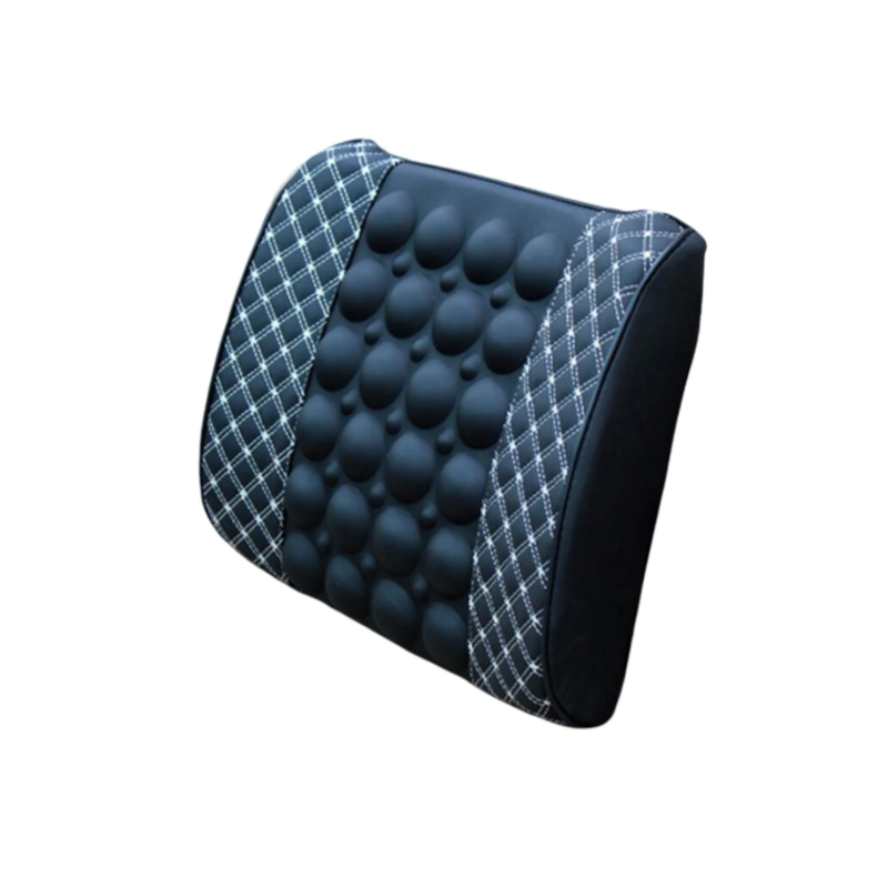 Car Lumber Support Cushion With Massage White