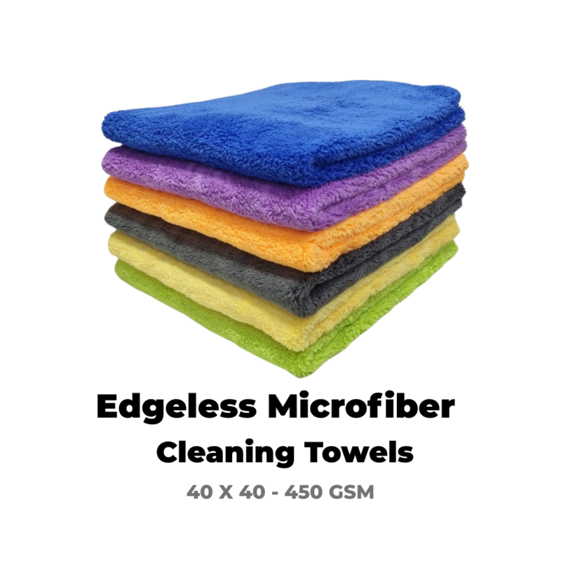 Edgeless Microfiber Cleaning Towels 6pcs Bundle 450 GSM