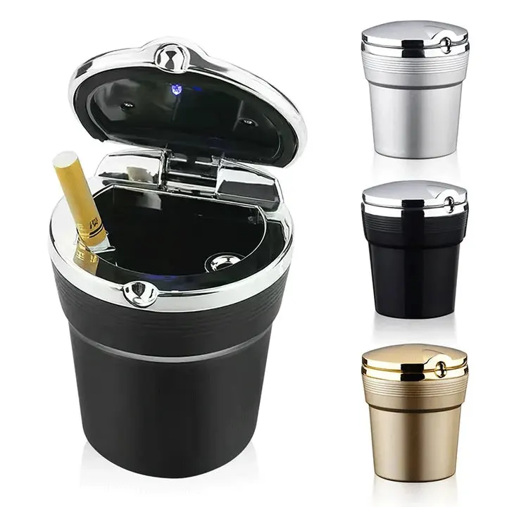 Metal Chrome Car LED Ashtray 1