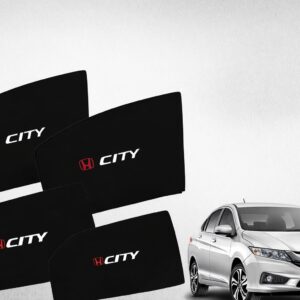 Honda City High Quality Sun Shade with Logo 4Pcs - Black - 2021-2024