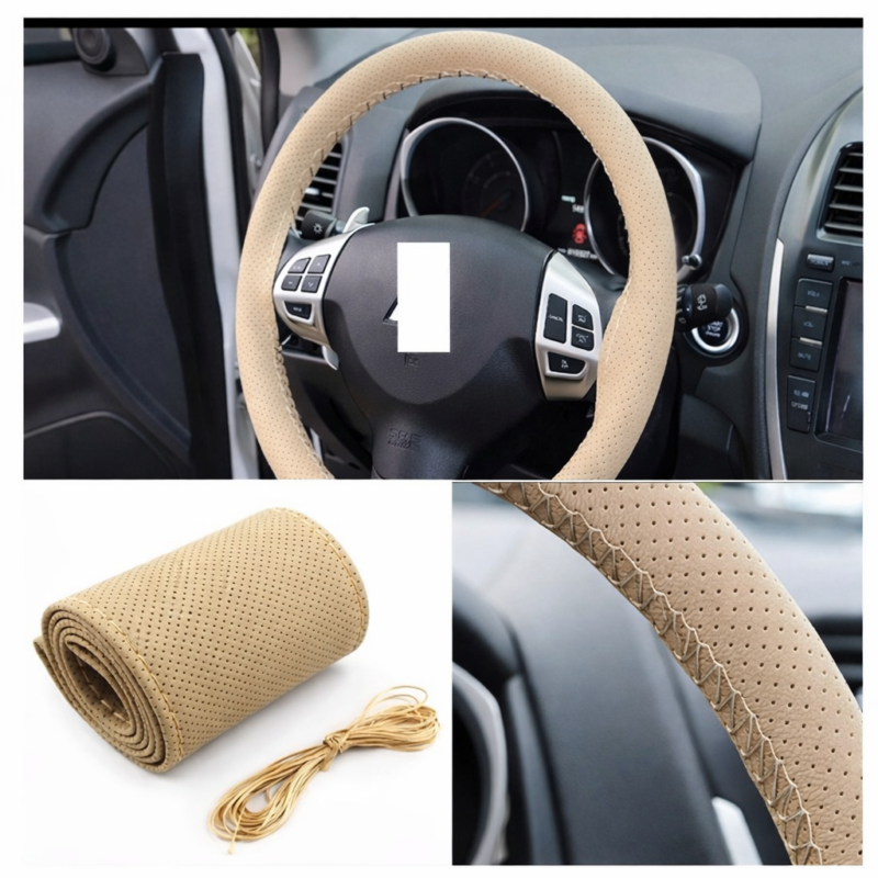 Car Steering wheel Cover Beige 2