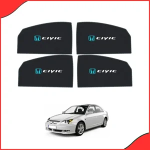 Honda Civic High Quality Sun Shade with Logo 4Pcs – Black – 2001-2005