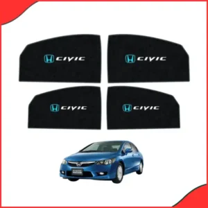 Honda Civic High Quality Sun Shade with Logo 4Pcs – Black – 2012-2015