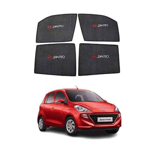 Hyundai Santro High Quality Sun Shade with Logo 4Pcs E28093 Black E28093 2003 2008