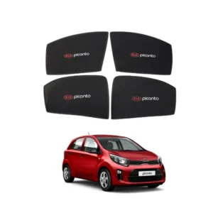 KIA Picanto High Quality Sun Shade with Logo 4Pcs – Black – 2019-2021