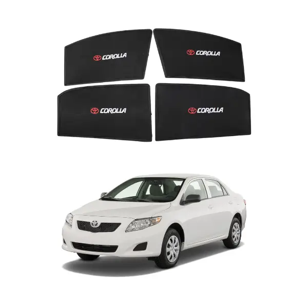Toyota Corolla High Quality Sun Shade with Logo 4Pcs E28093 Black E28093 2008 2012
