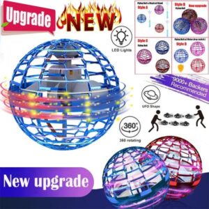 Mini Drone Flying Toy, Built-in RGB Lights Spinner 360° Rotating Spinning UFO
