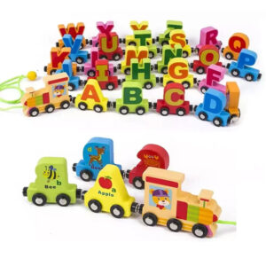 Magnetic Alphabet Double-Sided Pattern Wooden Train