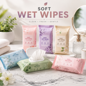 64 Pcs Mini Wet Wipes – 8 Pocket Packs, Portable Travel Cleaning Wipes (Mix/Random color)