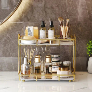 2-Layer Cosmetic Organizer Shelf – Makeup & Skincare Storage Rack