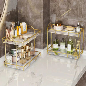 2-Layer Cosmetic Organizer Shelf – Makeup & Skincare Storage Rack