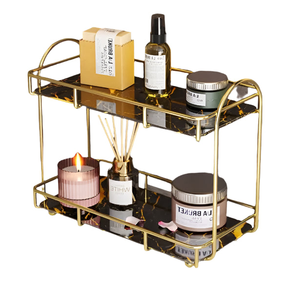 2-Layer Cosmetic Organizer Shelf – Makeup & Skincare Storage Rack