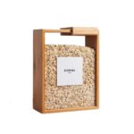 Bamboo Grain Storage Box – Airtight Square Container for Rice & Cereal