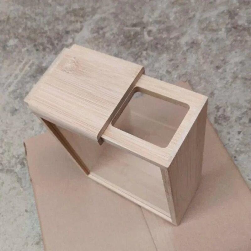 Bamboo Grain Storage Box – Airtight Square Container for Rice & Cereal