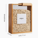 Bamboo Grain Storage Box – Airtight Square Container for Rice & Cereal