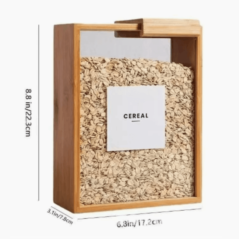 Bamboo Grain Storage Box – Airtight Square Container for Rice & Cereal