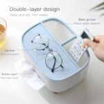 Multipurpose Desktop Tissue Box – 3-Compartment Organizer with Removable Lid